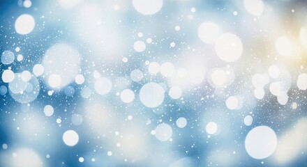 Obraz premium Soft blue and white bokeh lights background abstract