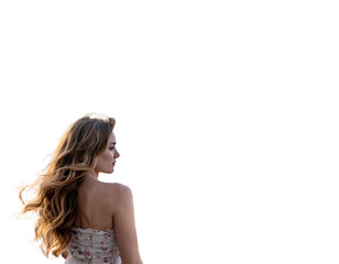 Fototapeta premium Tourist Woman Admiring Budapest Skyline PNG