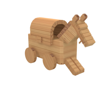 Handcrafted Wooden Horse Toy Wagon, Nostalgic Childhood Memory for Playtime and Decoration