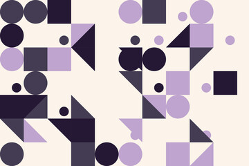Abstract Geometric Pattern with Circles Squares and Triangles in Varied Tones