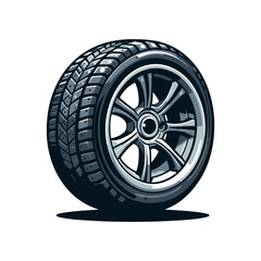 Obraz premium High-performance racing tire with detailed tread design, showcasing durability and grip