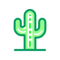 Stylized green cactus illustration with a clear outline, set against a simple background