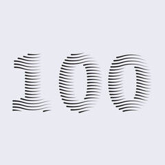 100 Number Lines Logo Icon vector and Illustration