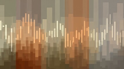 Geometric Abstract with Vertical Rectangles and Lines