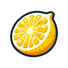 Vibrant illustration of a sliced lemon showcasing its juicy texture and bright color