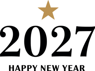 2027 happy new year celebration star festive greeting card vector