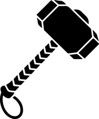 thor hammer silhouette vector illustration
