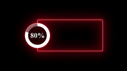 abstract glowing neon line with loading animated video with 80 percent element on black background . Statistics Business and finance theme Visual Data Representation for Finance, Sales. - Powered by Adobe