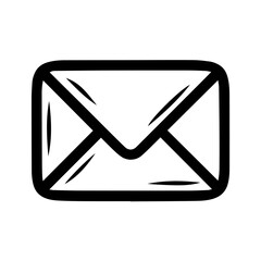 Title: Bold Monochrome Envelope Icon for Messaging & UI