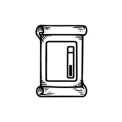 Title: Ancient Scroll Icon with Modern Test Strip Element