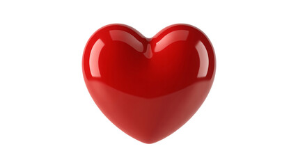 Obraz premium Glossy red heart symbol for modern Valentine's Day promotions, love themed designs and expressing passionate feelings, perfect for romantic creative projects