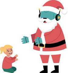 Robot Santa Claus with Child 