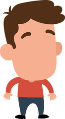 Happy cartoon man standing confident simple illustration vector