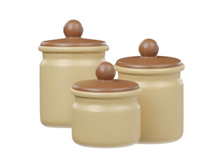 Kitchen jar icon 3d rendering illustration