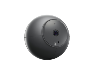 Sleek grey security camera with a wide lens captures high-definition footage for home safety