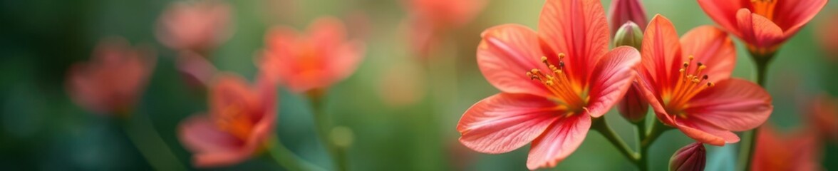 Fototapeta premium Vibrant alstroemeria bouquet, soft focus Spring blooms in bright colors , floral design, flower petals, nature background
