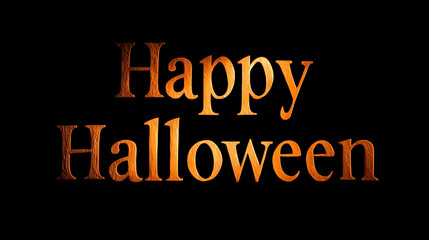 Scary yet elegant "Happy Halloween" text with glowing effect on a simple background, leaving space for captions, perfect for spooky seasonal greetings and Halloween-themed designs.
