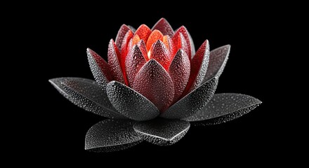 Dark Floral Lotus Candy Decoration with Glitter