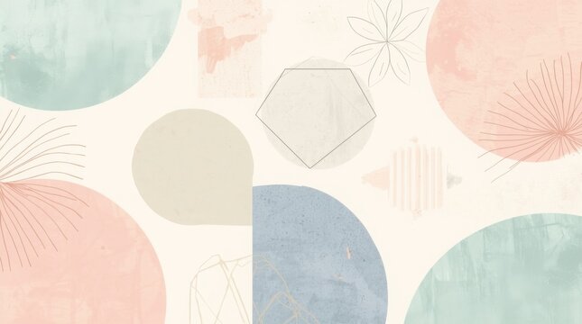 Abstract pastel shapes create a modern and minimalist artistic background design
