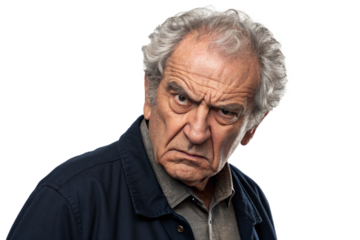 Angry old man cutout, transparent image.png. Doubt. Dislike. Hate. Prejudice. Arrogance. Malice.