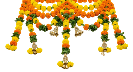 Marigold toran. Marigold. isolated on a white Background
