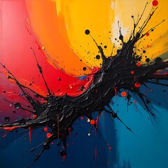 Explosion of color and texture in abstract art
