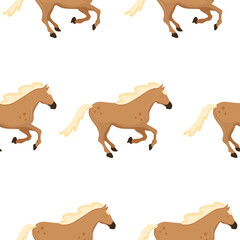 pattern with yellow horses galloping, which are a symbol of the Chinese New Year 2026, for New Year textiles, packaging or templates for New Year cards