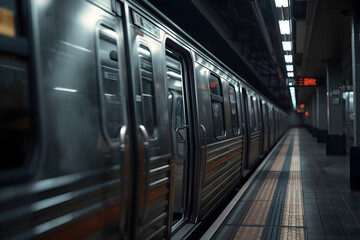 A modern subway train standing at the platform ready to transport passengers to their destination