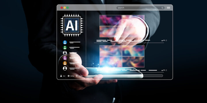 An engaging representation of the intersection between artificial intelligence and generative technology, showcasing user interaction with innovative tools and applications. XDMCP - Powered by Adobe