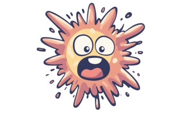 Adorable cartoon artwork of April Fools explosion symbol perfect for playful and whimsical projects isolated on transparent background PNG