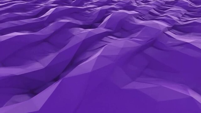 Abstract geometric landscape with undulating purple terrain and soft lighting