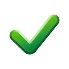 Green check mark icon isolated on transparent background