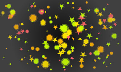 Abstract background with colorful stars and circles for modern design projects