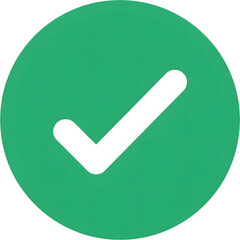 Green checkmark icon isolated on transparent background