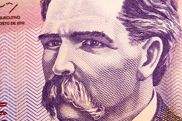 Jorge Isaacs a closeup portrait from Colombian money