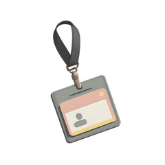 Blank ID badge isolated on transparent background