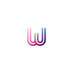 Gradient letter w logo isolated on transparent background