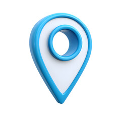 Blue location pin icon isolated on transparent background