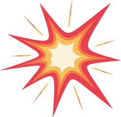 Obraz premium Explosion, burst, comic, graphic, impact, starburst, red, orange, yellow, energy, dynamic, symbol, vector, illustration, jagged, motion, blast, pop-art, shape, design