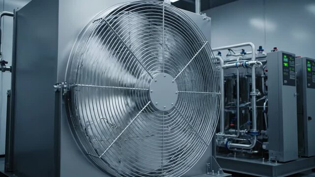 Industrial Cooling Equipment in a Modern Cleanroom Facility