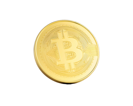 Close up Shot of Golden Cryptocurrency Coin Illustrating the Decentralized Digital Currency