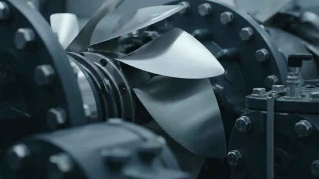 Detailed Close-Up of Industrial Engine Components and Mechanisms