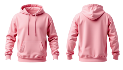 Stylish Pink Pullover Hoodie Display Urban Fashion Store Apparel Showcase Modern Environment Front and Back View