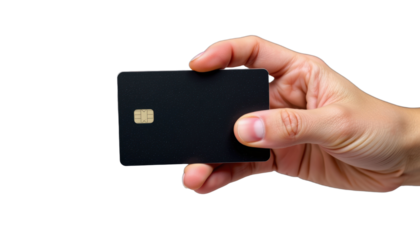 Hand Holding a Black Card Business Setting Close-Up Image Professional Environment Focused Viewpoint