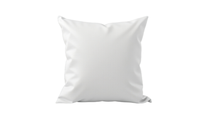 Stylish Home Decor White Square Throw Pillow Modern Living Room Soft Fabric Minimalist Design Top-Down Perspective