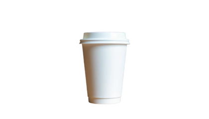 Eco-Friendly White Disposable Paper Cup in Coffee Shop Product Photography Minimalist Style Professional Angle