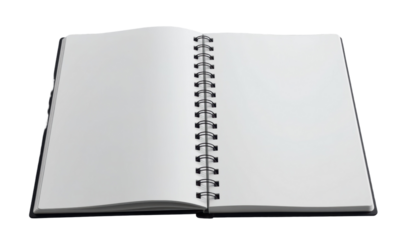 Creative Writing Ideas Open Blank Spiral Notebook Stationery Setup Minimalist Workspace Inspirational Perspective