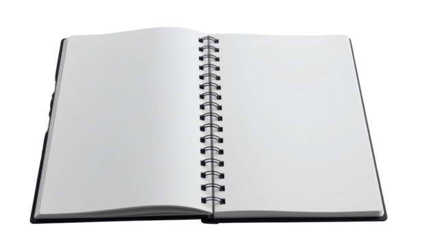 Creative Writing Ideas Open Blank Spiral Notebook Stationery Setup Minimalist Workspace Inspirational Perspective