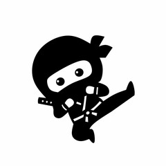 Ninja icon. Simple black ninja logo vector illustration design