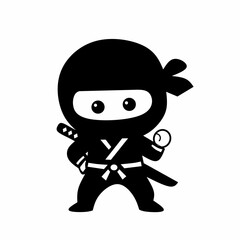 Ninja icon. Simple black ninja logo vector illustration design